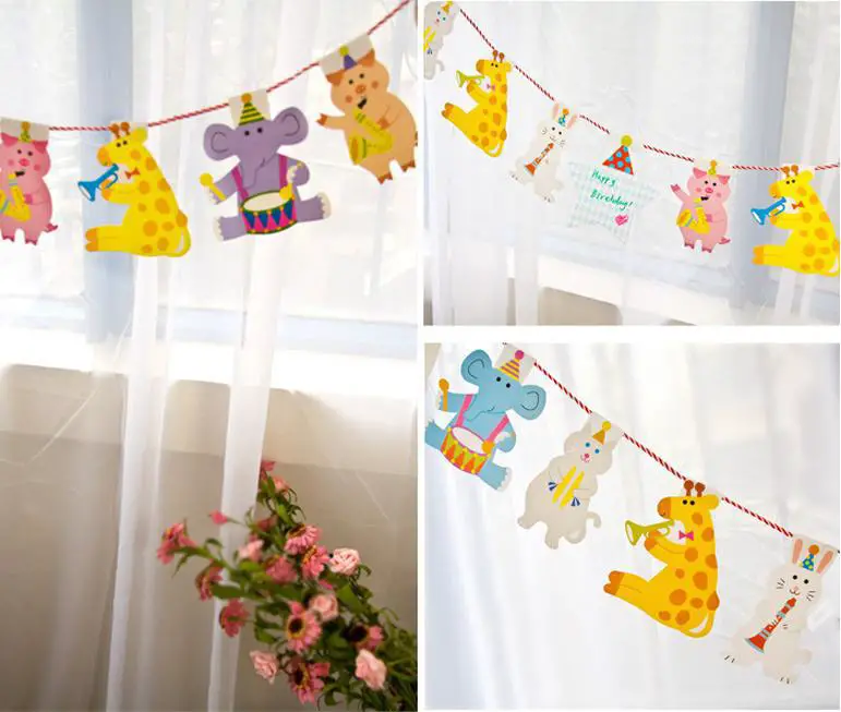 DIY-Cartoon-Animals-Paper-Flags-Party-Bunting-Decorations-Banner-Kids-Party-Supplies-Home-Decor-Drop-Shipping