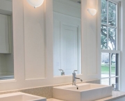 bathroom, white, elegant, modern, clean, sink, double, tub, bathtub, bath, shower, glass, counter, inside, interior, home, house, fixture, remodel, expensive, wood, cabinet, faucet, wash, window, glass, chrome