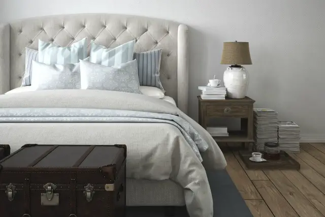 luxury vintage style bedroom. 3d rendering